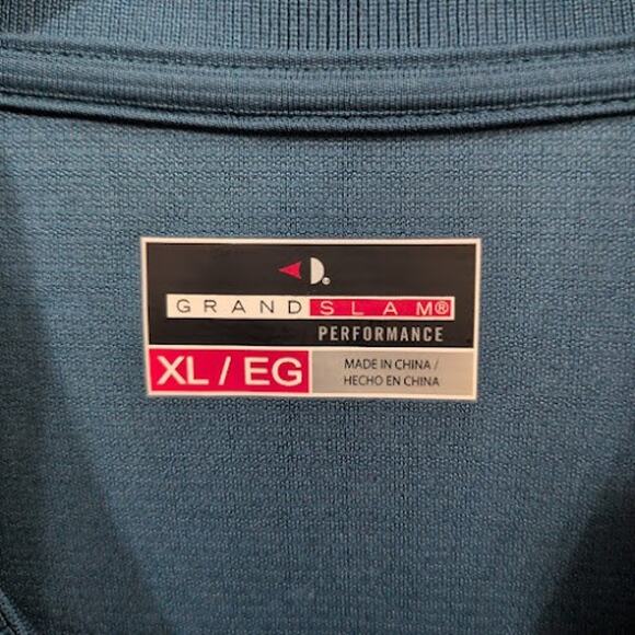 Grand Slam Performance Golf Shirt Men's XL Polo UPF 50 Wicking Deep Teal NWT - Picture 5 of 11